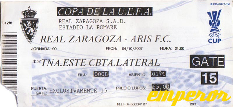 Real Zaragoza-ARIS 04102007  2-1 